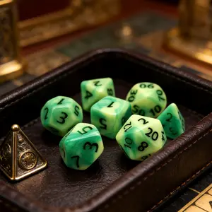 7pcs Fresh Grass Pearl Rpg Dice Set, High Precision Tabletop Game Dice, Polyhedral Dice, Suitable for Various Role-Playing Games