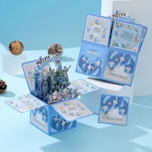 Christmas party greeting card, 3D Santa card with envelope, Santa Merry Christmas greeting card and New Year greeting card 2026, Happy New Year greetings, romantic gift, New Year gift