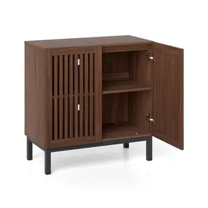 Buffet Cabinet with Storage 32 Wooden Sideboard Coffee Bar Station