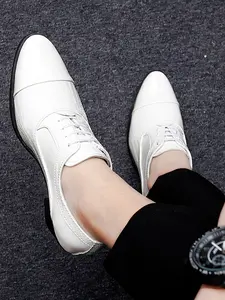 Men's Retro Alligator Pattern High Heel Shoes, Fashionable Office Stage Walk Show, Versatile Single Shoe, Height Increase Design