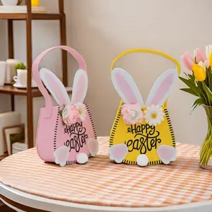 Easter Basket for Adults & Teens - Cute Bunny-Shaped Tote Bag with Handle, Simple Storage Organizer for Gifts, Candy, Eggs or Home Decor. A Must-Have for Easter 2026!