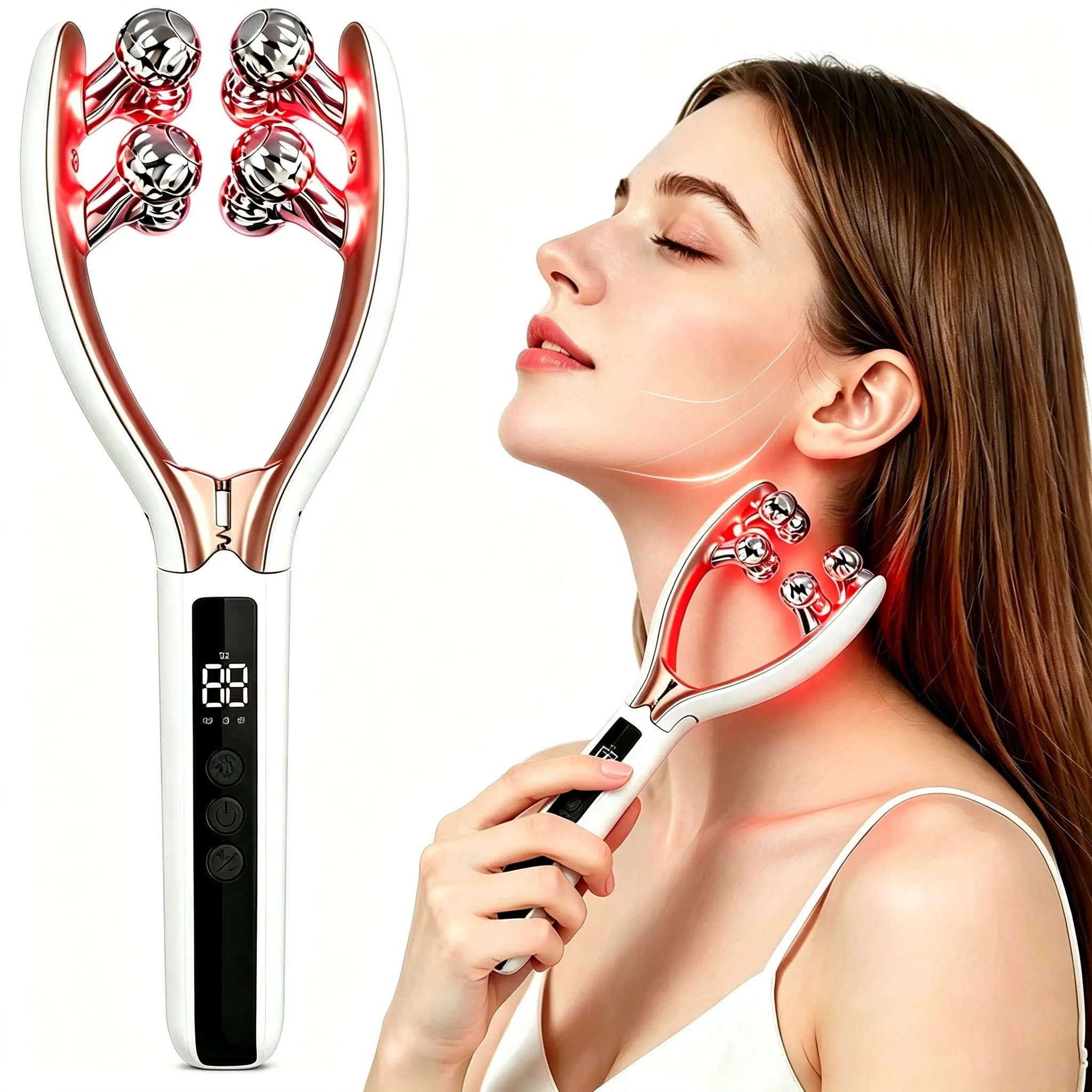 Face and Neck Massager, Cordless Facial Roller for Cheeks, Jawline and Neck, Home and Travel Skincare Tool,Beauty Care Device for Daily Skincare Routine
