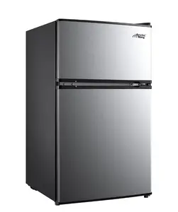 3.2 Cu ft Two Door Mini Fridge with Freezer, Stainless Steel, E-Star