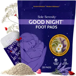 Sole Serenity Detox Foot Pads – Zeolite & Ashwagandha | Good Night, Cleansing, Stress Relief, Pain Relief Variants with Magnesium Glycinate, GABA, Valerian Root & Lavender
