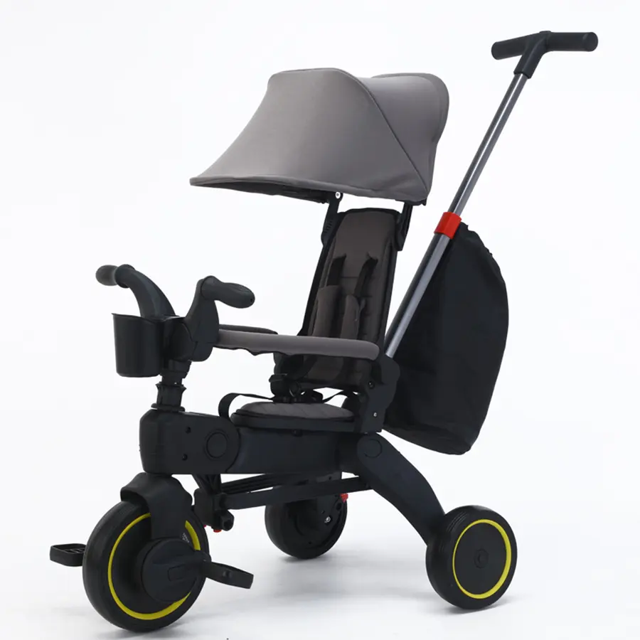 Toddler Tricycle Pushchair - Strollers for Kids, with Storage Bag, Multifunctional Tricycle for Baby, with Removable Push Handle &  Removable and Adjustable Canopy, Suitable for Outdoors