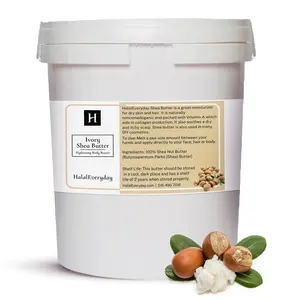 HALALEVERYDAY Ivory Shea Butter 28oz Unrefined Body & Hair Moisturizer 100% Pure Natural Organic from Ghana Rich in Vitamins A E F for Skin & Hair Care