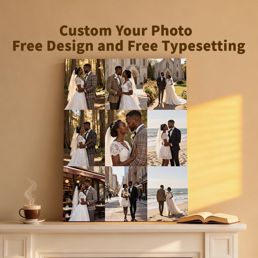 Custom Photo Canvas Painting Frame - Creative Wall Art | Digital Printed Photos on Canvas | Transform Anniversary Photos into Romantic Decor | Ideal for Bedroom, Gifts for Lovers | Vivid Colors - Sweet Gift! family Personalized canvas print