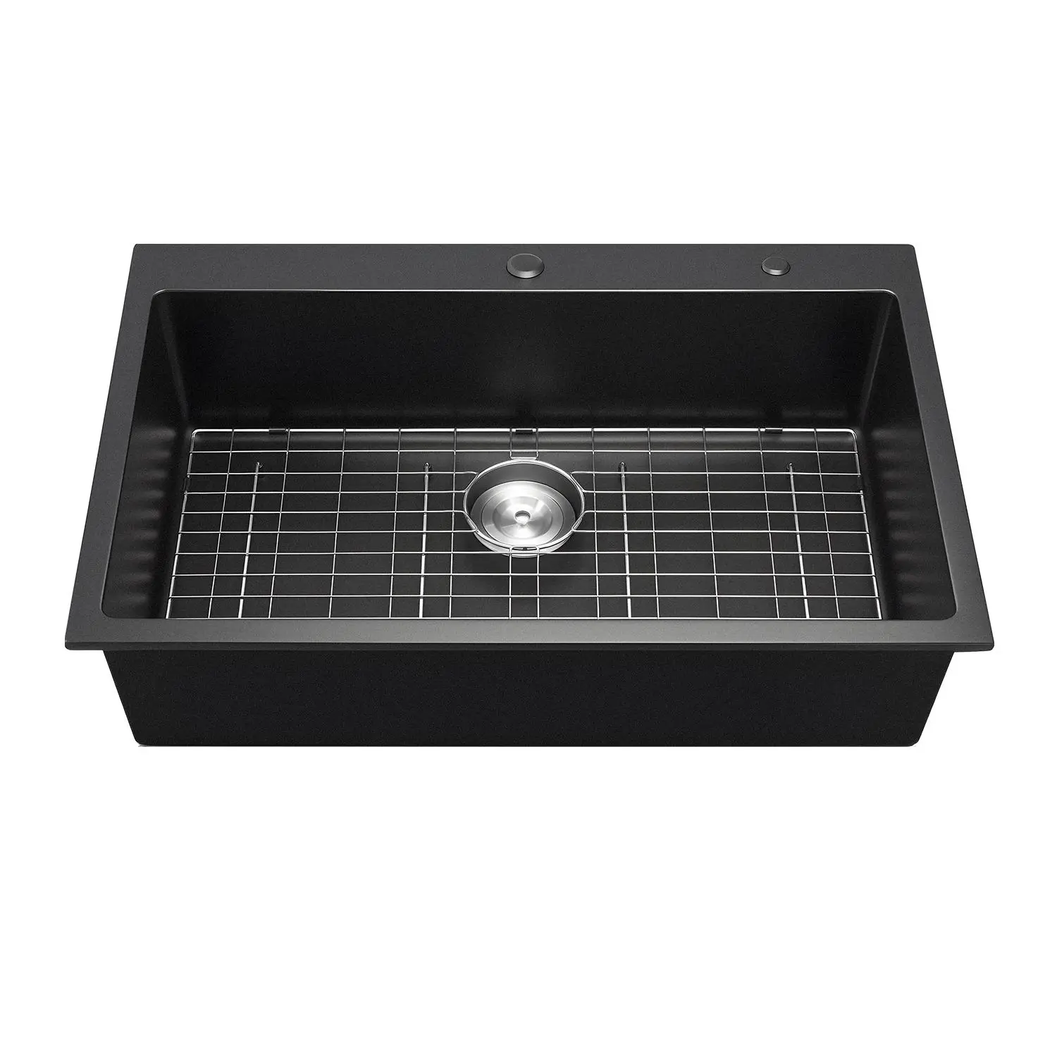 【Summerfinds】VEVOR 33 inch Kitchen Sink Workstation,  , Top Mount Granite Sinks, Drop-In Single Bowl Farmhouse Basin with Multiple Accessories, Household Dishwasher Sinks for RV, Prep Kitchen, and Bar (Black)