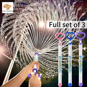 3-Piece Fireworks Water Gun Set, Romantic Photography Props, Pull-Down Outdoor Sprinkler, High-Pressure Fountain, Kids' Toy, Water Battle Gun, Water Blasters