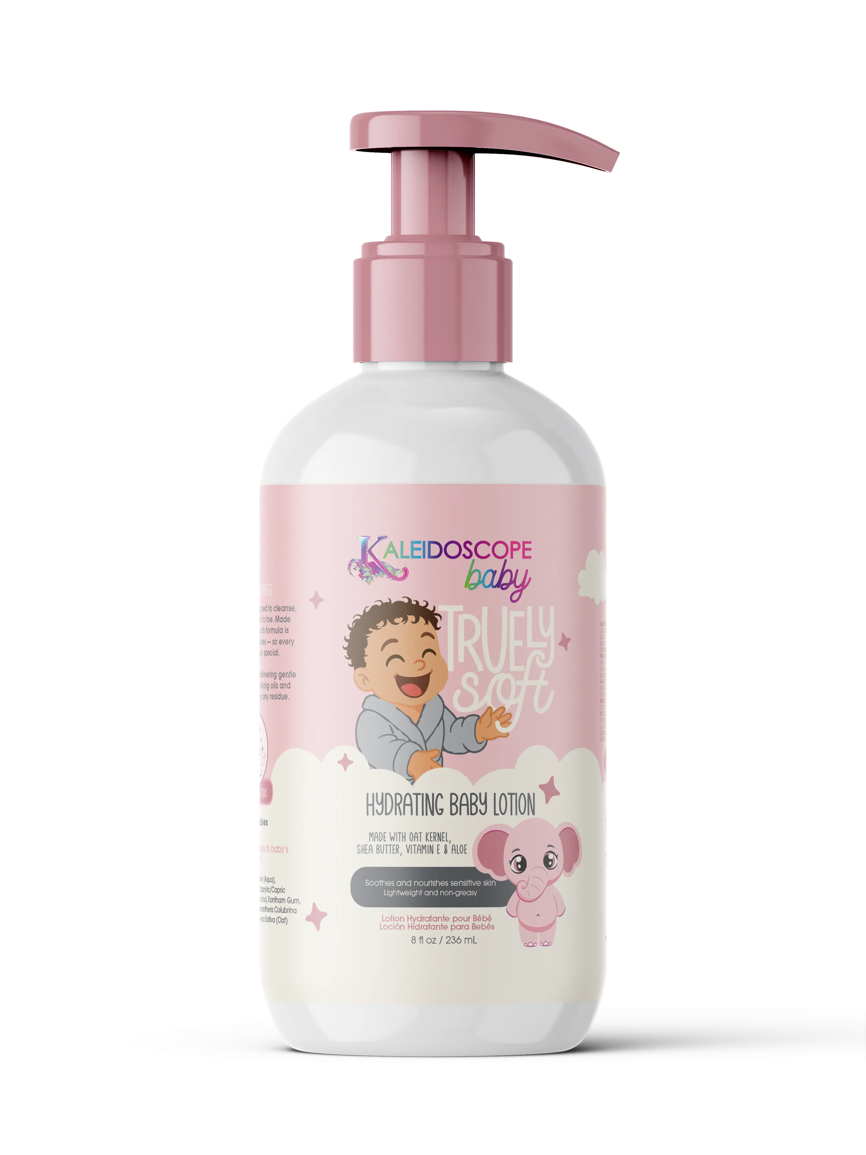 Kaleidoscope Baby Truely Soft Hydrating Lotion 8oz - Gentle Fast-Absorbing Formula with Oat Kernel Vitamin E Aloe & Shea Butter for Delicate Skin