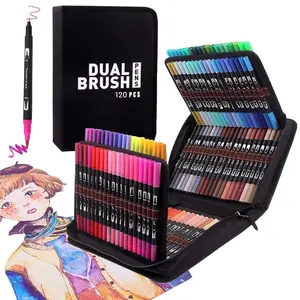 Dual Tip Brush Marker Pen Set, Brush Pens, Double Tipped Art, 72/100/120/168 Colors Watercolor Pen, Art Supplies for Students School Home
