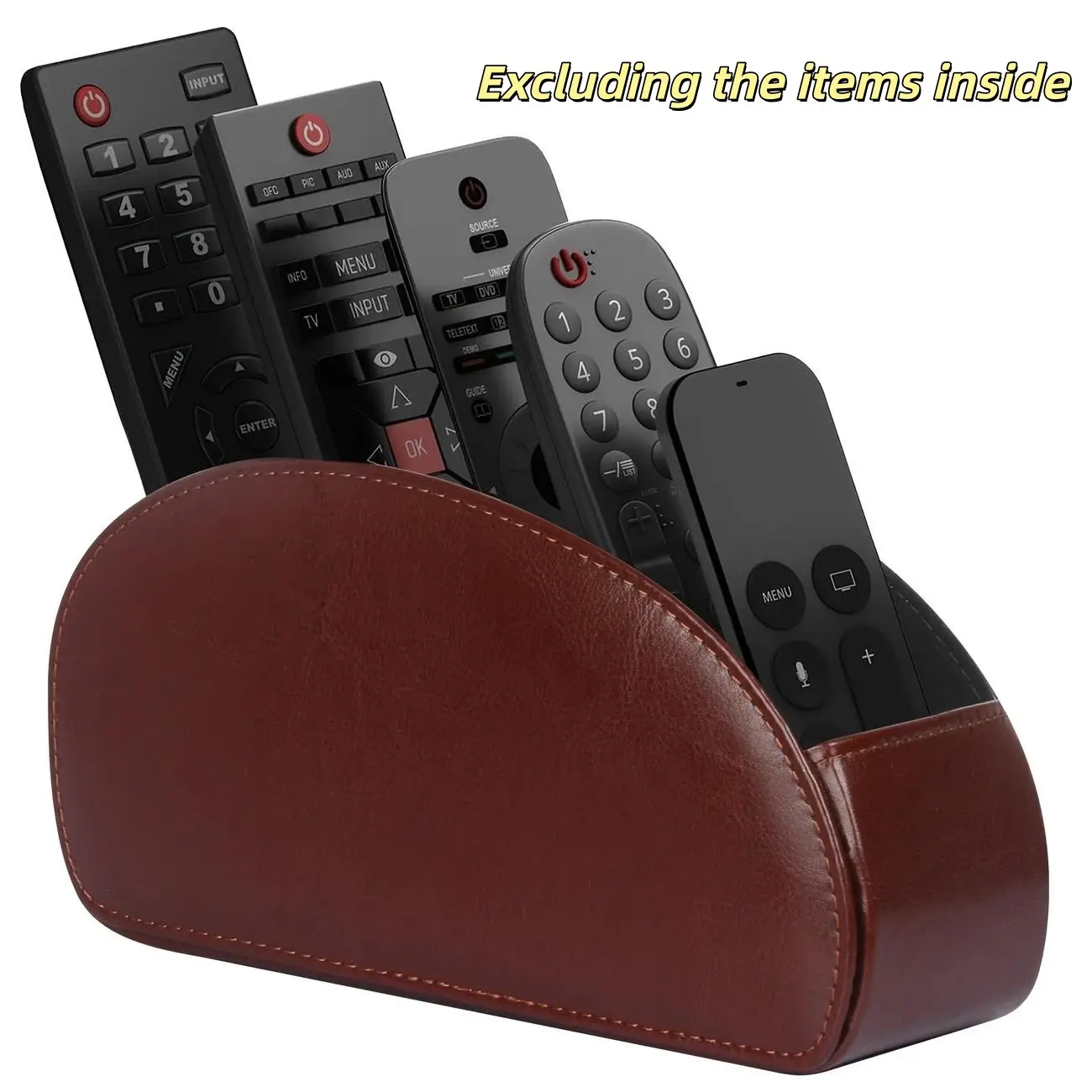 Remote Control Holder Storage Box with 5 Compartments, PU Leather Multi-Functional Desktop Organizer for Desk Coffee Table Drawer, Desk Organizer Tidy, Desk Accessories, Desktop Accessory