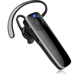 Bluetooth Car Headset Single Ear Business Earbuds, Wireless Bluetooth Headset with Mic, Driving Headset with 500mAh Charging Case, 50 Hours Standby Time Bluetooth Earpiece, Fit for Call in Working, Truckers, Delivery, Security Guard