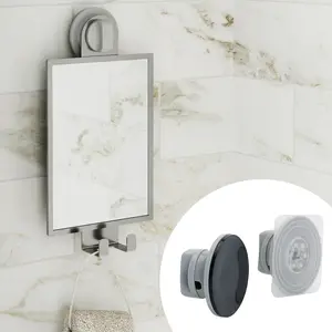 Adhesive or Suction Fogless Shower Mirror for Shaving and More, Satin Nickel