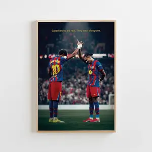 Lamine Yamal Poster, Raphinha Poster, Football Fan Gift (Frame Not Included)