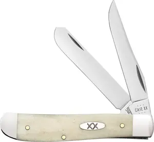 Men's Natural Smooth Bone Mini Trapper Razor with Stainless Steel Handle, Case 13313 XX Steel Razor for Personal Grooming