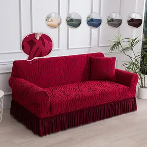 Integrated Stretch Skirt Sofa Cover - Suitable for All Seasons, Machine Washable and Hand Washable, Pet Scratch Resistant, Stain Resistant, Non-Slip Integrated Wrap Design, Suitable for Living Room Sofa Elastic Sofa Cover Sofa Couch Covers