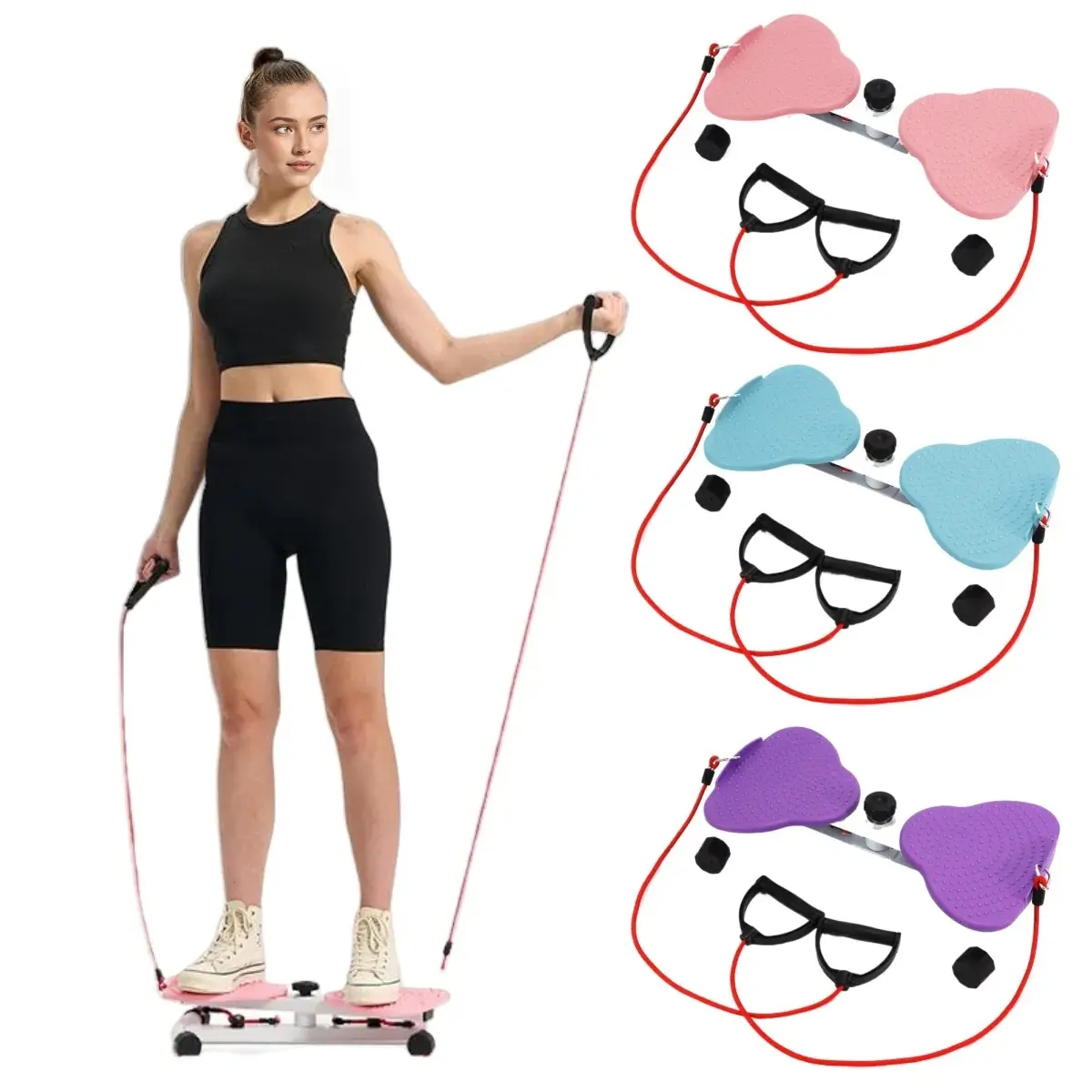 JointlyCreating Sport Exercise Twist Board Waist Twister Balance Board for Abs Training Legs Buttocks Hip Home Gym Aerobic with Loop Resistance Bands Core Workout Equipment