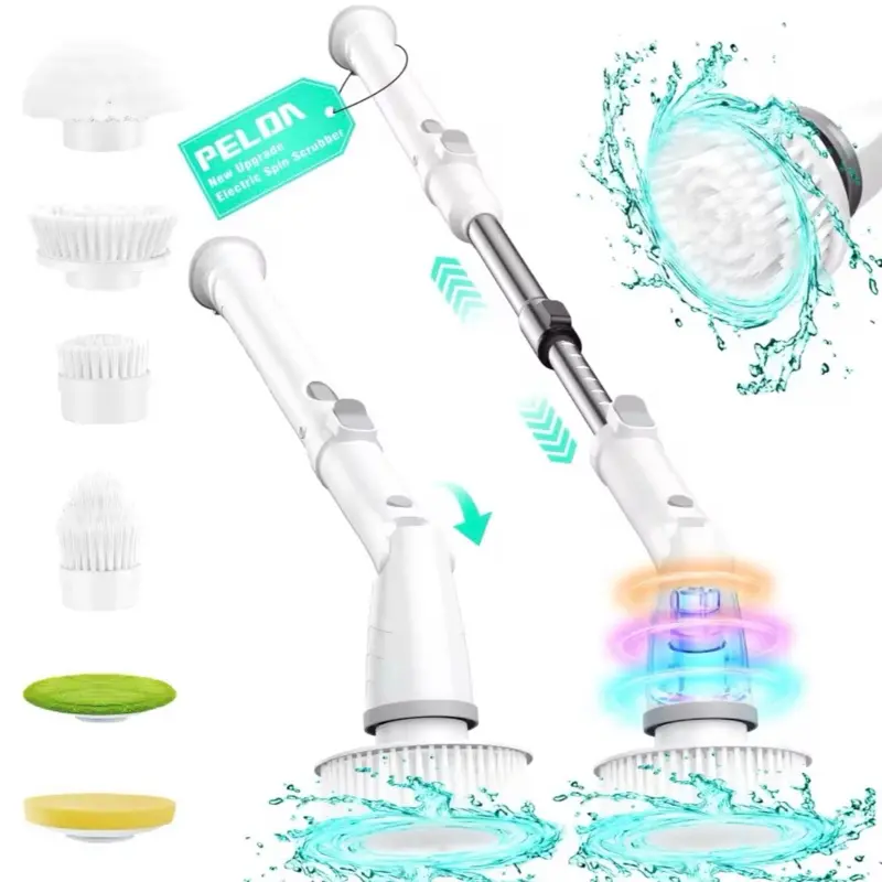 Electric Scrubbing Brush, 360-Degree Rotatable, Rechargeable for Bathroom, Kitchen Cleaning