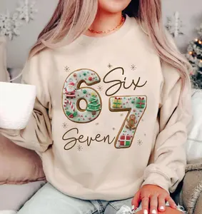 Christmas Six Seven Meme Sweatshirt, 6 7 Meme Viral Shirt, Funny Number Meme Shirt, Gen Z Gen Alpha Trend Shirt, Internet Humor Shirt