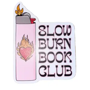 Slow Burn Book Club Large Sticker - Vinyl and Waterproof for Kindle, Bookshelf, and Book Journal - Durable Vinyl, Versatile Design