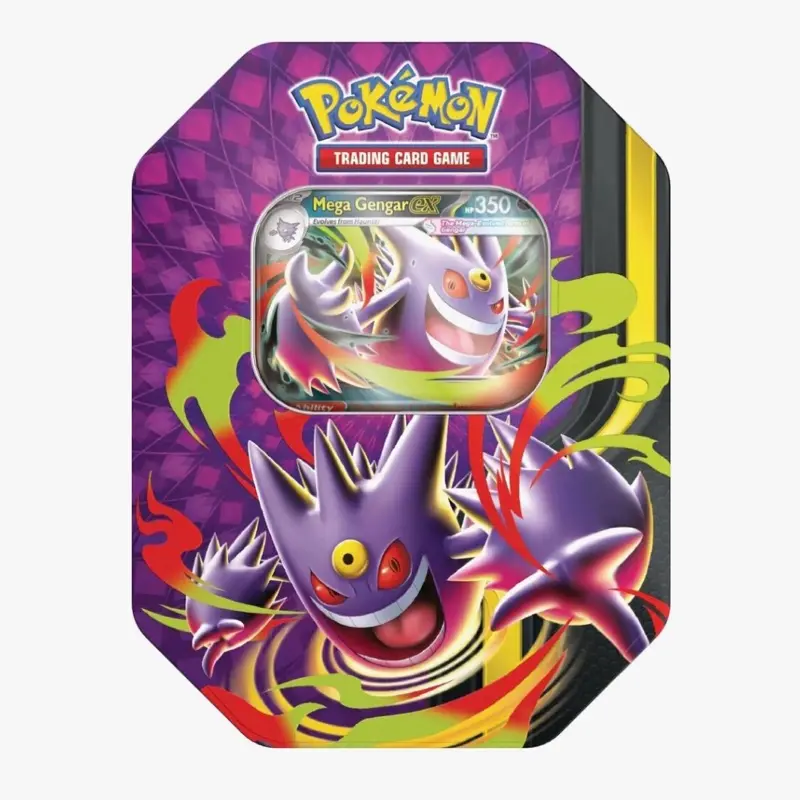 Mega Moonlit Tin - Mega Gengar ex Non-Sports Trading Card Collectible with Promotional Cards, P Promotional Cards