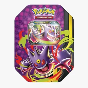 Mega Moonlit Tin - Mega Gengar ex Non-Sports Trading Card Collectible with Promotional Cards, P Promotional Cards
