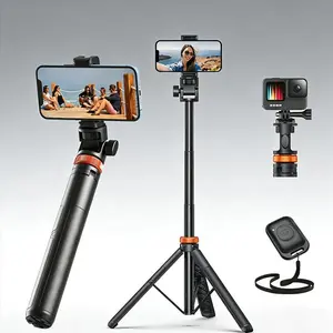 61" Phone Tripod for iPhone/Android & Selfie Stick with Remote, Upgraded Stand, Compatible with iPhone 16/15/14/13, Travel-Friendly & Stable