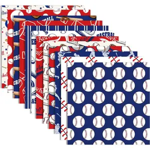 24 Sheet 12 Inches Baseball Sport Themed Scrapbook Paper Pad Red Blue Double Sided Decorative Craft Papers for Card Making Journal Background Photo Album Decoration