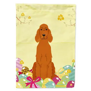 212 MAIN Full-Size Irish Setter Easter Eggs House Flag, Heavyweight Polyester, Fade-Proof House Banner, Party Decorations Banners for Home & Festive Party Backdrop