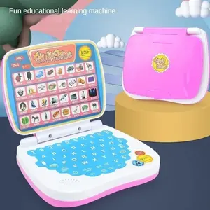 Children Bilingual Learning Laptop, Multifunction English/spanish Music Sheet Reading Keyboard, Abs Material, Suitable for Kids (blue, ), Requires 3 Aa Batteries