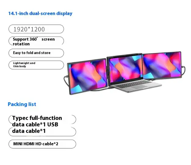 Flex View 14.1” Dual-Screen Portable Monitor - TikTok Shop