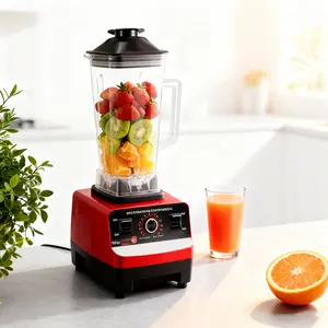 Multifunction Blender Robots 3000W Heavy Duty Commercial Blender 6 Blades Mixer Juicer Fruit Food Processor Ice Smoothies BPA Free 2L Jar 6-Gear Speed Adjustment Semi-Automatic Operation professional blender