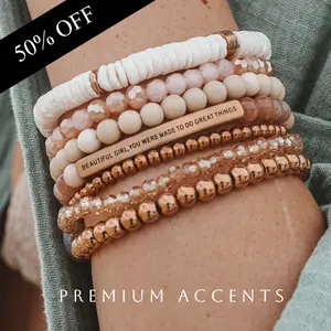 Metal And Crystal Stacker Accent Bracelets 6mm