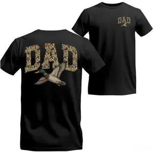 Camo Duck Dad T-Shirt, Old School Camouflage Hunting Tee, Southern Outdoor Style For Believers, Perfect Father’S Day Gift For Dad Or Husband, Vintage Graphic Shirt, Unisex Casual Outdoor Tee Womenswear