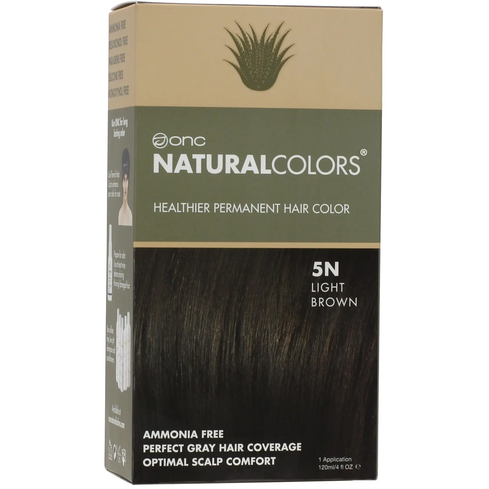 5N Natural Light Brown Heat Activated Hair Dye With Organic Ingredients 120 mL / 4 fl. oz.