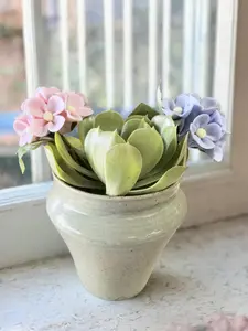 Mini Flower Pots Ceramics for Small Spaces Succulents Herbs & Small Flowers Ideal for Offices Apartments & Gardens Durable Hand Thrown Ceramic Planter Pots