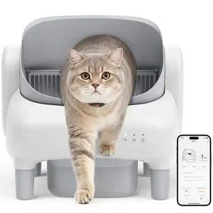 Self-Cleaning Litter Box for Multi-Cat Homes Open-Top Auto Cleaner with APP Control Safety Sensors Odor Lock Large Waste Bin 10.5L Sealed Leak-Proof Design (Only Supports 2.4G Wifi)