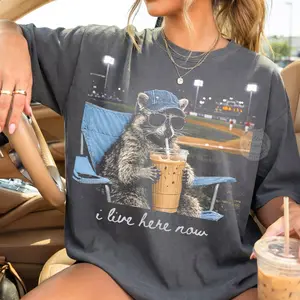 [ Sale Up To 40%] Comfort Colors Racoon Funny Ballfield Dark Shirt Only Baseball Mama Style _Softball Clipart,Travel Baseball Softball Tournament, Softball Ball Mom