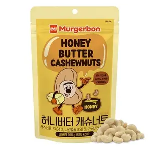[Official MURGERBON] Honey Butter Cashew Nuts, High Protein, Resealable Zip Pouch, Snack for Kids, School, Office (1x5.6oz)