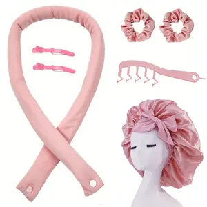 Heatless Curls With Bonnet , 7 PCS/Set Professional SleepingHair Care & Styling Tool Set, Heatless StylingTools for Women & Girls, Hair Styling Tools, FallGift, Hair Accessories