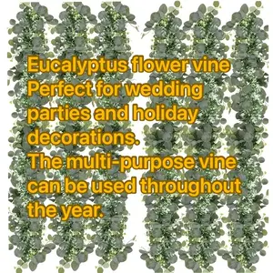 6-Piece Set 180cm Artificial Eucalyptus Tree & Woven Basket Floral Arrangement, Perfect for Weddings, Events, Home Decor, All-Year Use