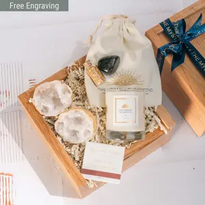 Phenomenal Woman - Calcite Geode and Personalized Oak Box Decor Gift