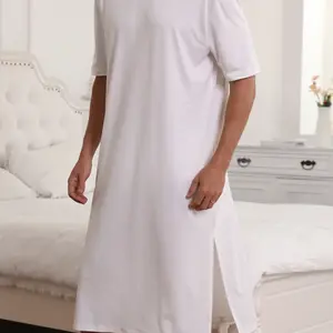 Men's Sleepwear Set, Classic Spring & Summer Plain Short Sleeve Round Neck Design, Loose Fit Baggy Oversized Pajamas, Loungewear, Comfortable Casual Nightwear for Men, Homewear