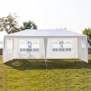 10x20 Outdoor Shade Canopy Tent for Parties, Waterproof White Tent with 4 Sidewalls, Easy Setup for Wedding, Commercial Events