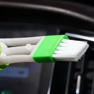 Two-In-One Multi-Functional Pe Car Vent Cleaner Brush, Detachable Washable Air Conditioning Curtain Dust Brush, Clean Boat/vehicle Interior Details