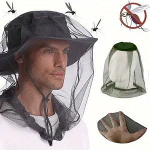 1PC insect and mosquito proof head protection hat net, outdoor camping, wild fishing, night fishing hat