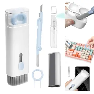 Portable 7-in-1 Electronic Cleaner Kit, Durable Multi-purpose Cleaning Kit, Keyboard & Laptop Cleaner, Deep Cleaning Tool for Monitor, Camera Lens, Cell Phone, Headset, Lego and Electronic Devices.