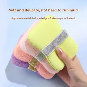 2pcs Bath Soap Bubble Mesh Bag Sponge Scrubber For Gentle Exfoliation And Bubbles Soft Delicate Dual Purpose Cleaning Tool