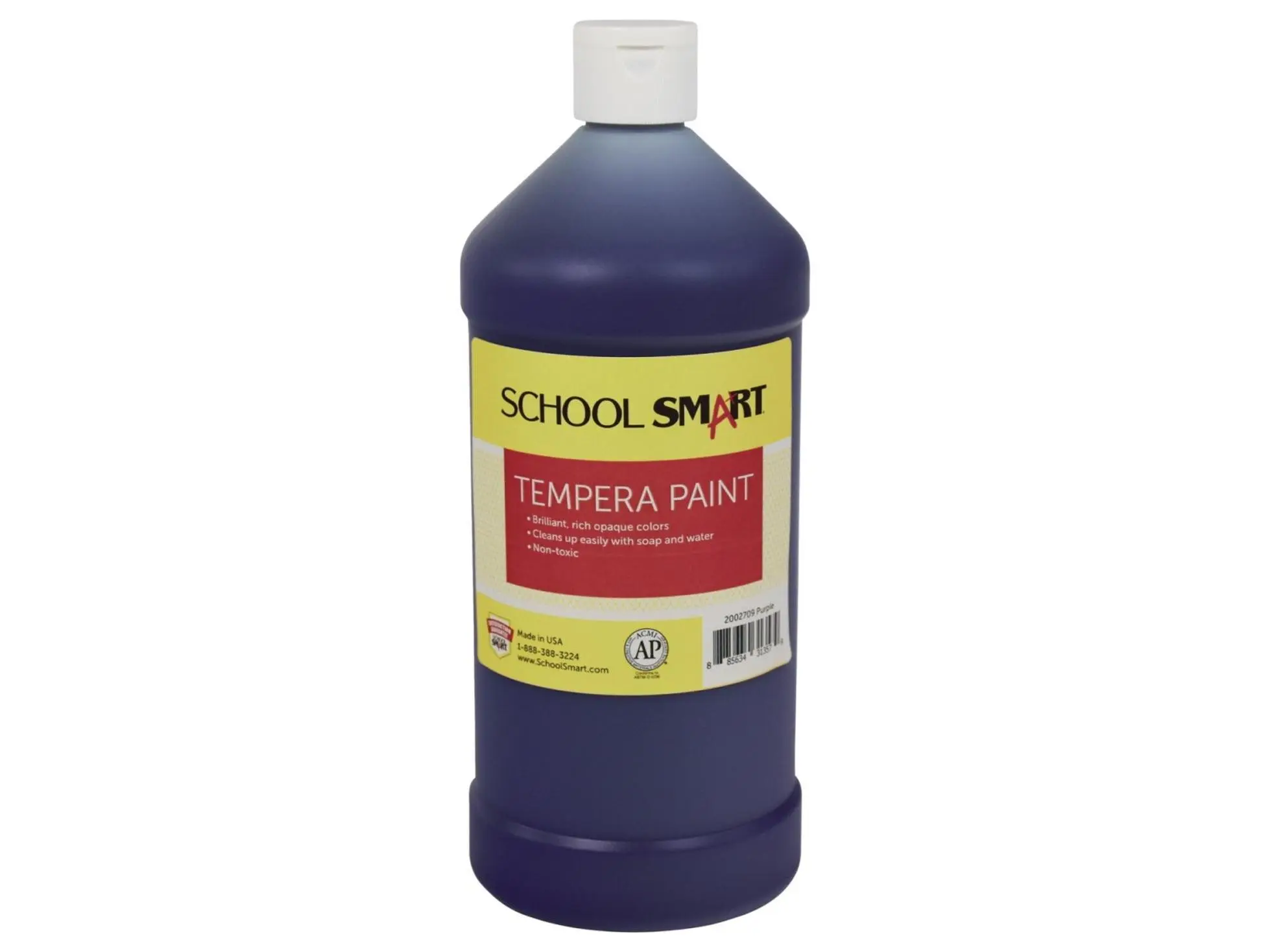 School Smart 2002709 1 Qt. Purple Tempera Paint - Plastic Bottle, Smooth Flow, Painting Supplies for Art for Kids, Brings Out Artist (Office Stationery, School & Educational Supplies)